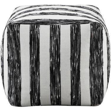 Easley Pouf In Black and White
