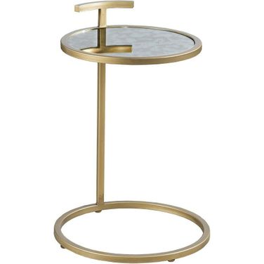 East Camden 18 Inch Round Drink Table In Antique Brass