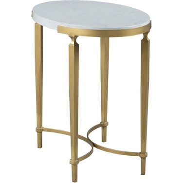 East Camden Oval End Table In Pearl