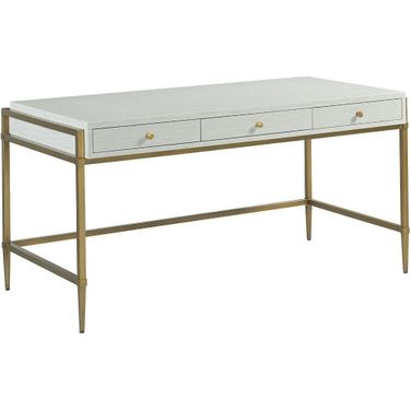 East Camden 3 Drawer Writing Desk In Pearl