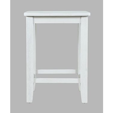 Eastern Tides Backless Counter Barstool Set of 2 In Brushed White