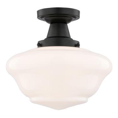Eastgate 12 Inch Semi-Flush Mount Ceiling Light In Matte Black