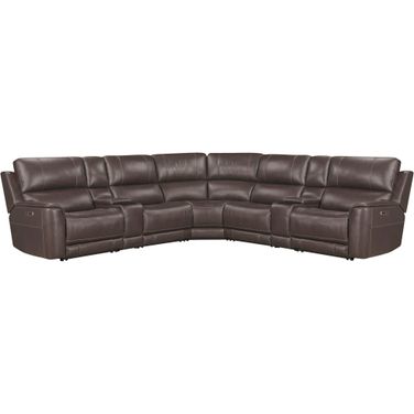 Easton 7 Piece Zero Gravity Power Reclining Sectional with Power Adjustable Headrests In Steamboat Brown