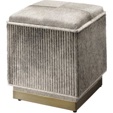 Easton Hide Ottoman In Grey
