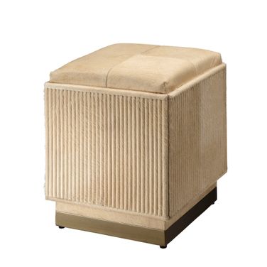 Easton Hide Ottoman In Tan