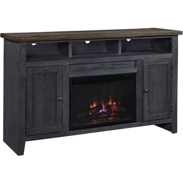 Eastport 65 Inch Fireplace Console With 2 Doors In Black