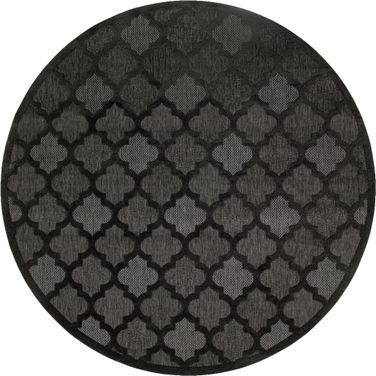 Easy Care 10' x 10' Round Rug In Charcoal Black