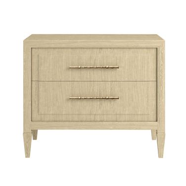 Eave 2 Drawer Nightstand In Sundrenched Oak and Natural Oak