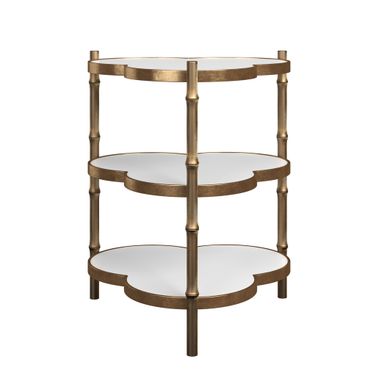 Eave Accent Table In Antique Brass and White