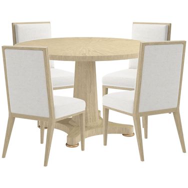 Eave Round Dining Room Set In Sundrenched Oak and Natural Oak