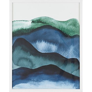 Echo 16 x 20 Inch Denim and Blue Green Framed Wall Art