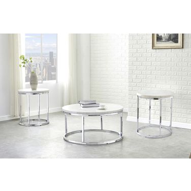 Echo 3-Piece Occasional Table Set In White