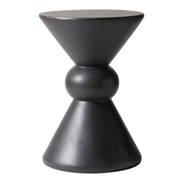 Echo Fiberglass Outdoor Side Table In Dark Grey