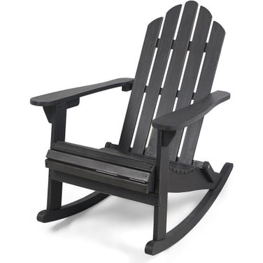 Echoes Outdoor Acacia Wood Adirondack Rocking Chair In Dark Grey