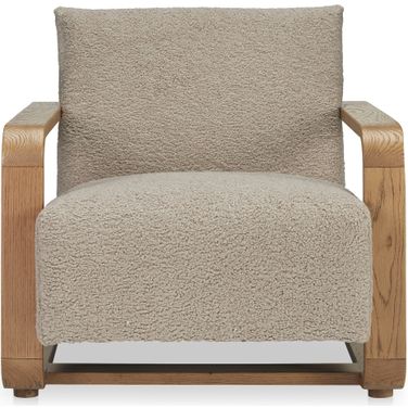 Eckersley Lounge Chair In Beige Faux Shearling