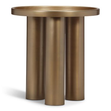 Eclat Sofia Industrial End Table In Brass