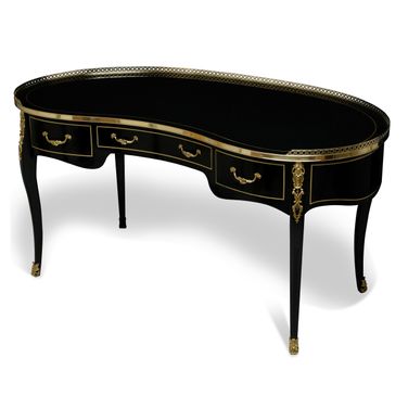 Eclipse Desk In Ebony/Gold/Brass