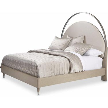 Eclipse Eastern King Upholstered Bed With Led Lights In Moonlight