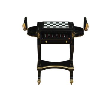 Eclipse Game Table In Ebony/Gold/Brass
