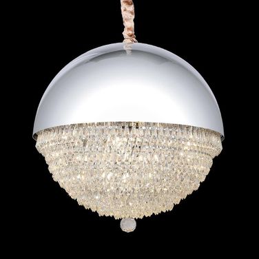 Eclipse Silver LED Light Chandelier With Silver Dome