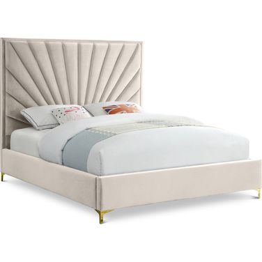 Eclipse Velvet Full Bed In Cream