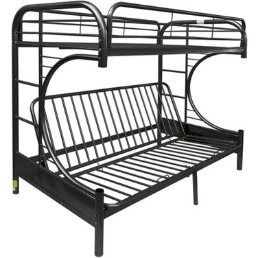 Eclipse White and Black Twin Over Full Futon Bunk Bed