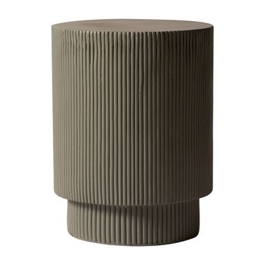 Eden Fiberglass Outdoor Side Table In Grey