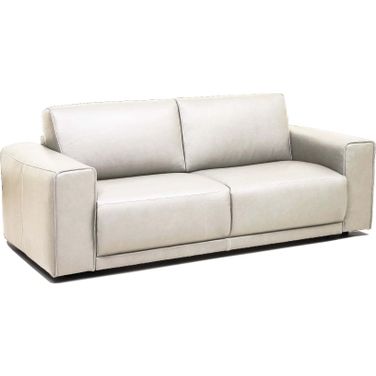 Eden Light Grey Leather Sofa Bed