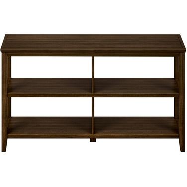 Edenton Wood Low Bookshelf with 2 Shelves In Walnut