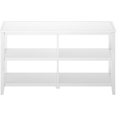 Edenton Wood Low Bookshelf with 2 Shelves In White