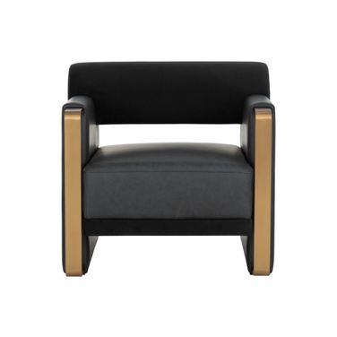 Edgar Lounge Chair In Abbington Black and Bravo Black