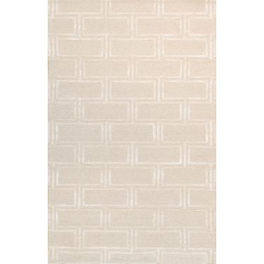 Edgy Collection Hand-Tufted Bamboo Silk and Wool Area Rug, 7' 9" x 9' 9" In Ivory