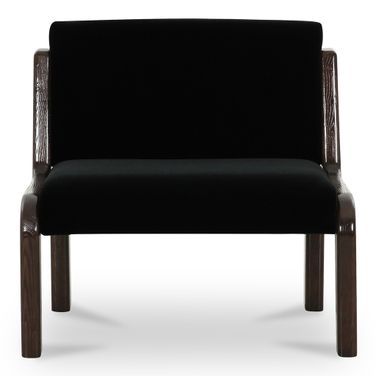 Edie Accent Chair In Black Faux Mohair