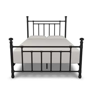 Edin Queen Complete Bed with Metal Profile and Platform In Weathered Iron