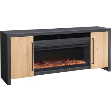 Edison 77 Inch Fireplace Console with 42 Inch Insert In Black