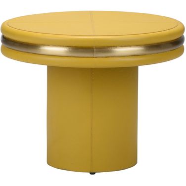 Edison Leather Coffee Table In Yellow and Gold