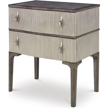 Edison Nightstand In Gray and Silver