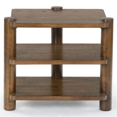Edisyn 3 Shelf Wood Accent Table In Medium Oak