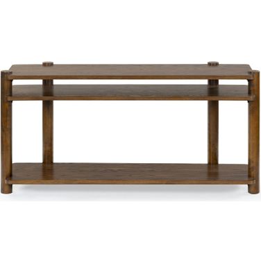 Edisyn 3 Shelf Wood Console Table In Medium Oak