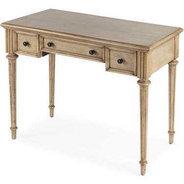 Edmund 38 Inch Writing Desk with Storage In Beige