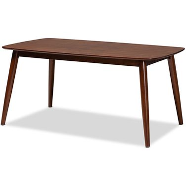 Edna Mid-Century Modern Walnut Finished Wood Dining Table