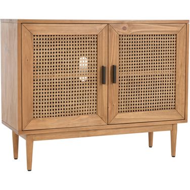 Edris 2 Door Cane Cabinet In Natural