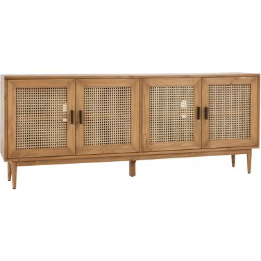 Edris 4 Door Cane Cabinet In Natural