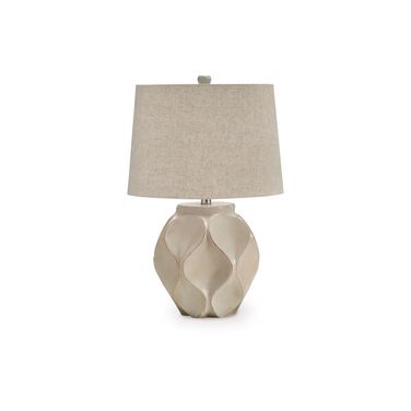 Edselham Table Lamp In Distressed Cream