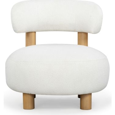 Eduardo Boucle Accent Chair In Ivory and Natural