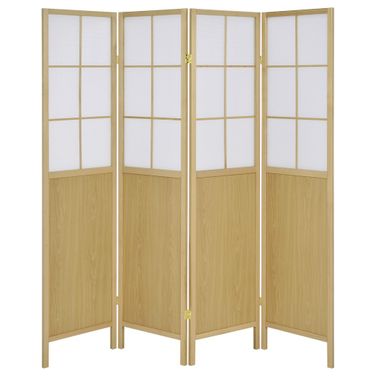 Edwards 4-Panel Room Divider Folding Shoji Screen In Natural