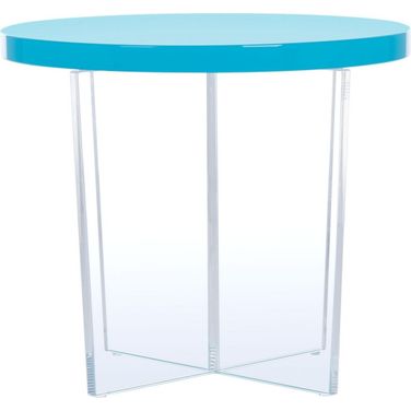 Edwards Acryllic Accent Table In Turquoise