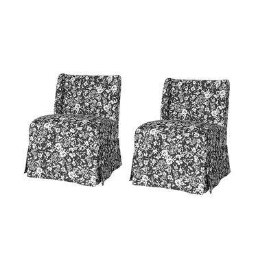 Edwin Slipper Chair With Slipcover Set Of 2 In Black