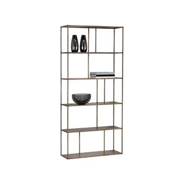 Eiffel Large Bookcase In Antique Brass