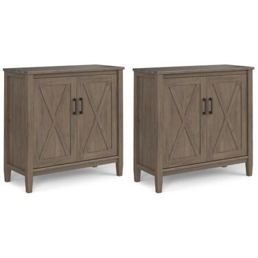 Ela 32 Inch Storage Cabinet Set of 2 In Smoky Brown